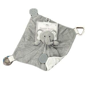 Modern Baby Gray Elephant Lovey Snuggle Blankie Security Blanket Teether Toy NEW